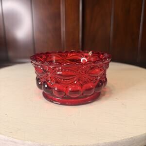 Vintage Mosser/LG Wright Ruby Red Eyewinker Candy Dessert Bowl 4x2